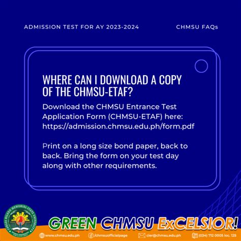 sis.chmsu|CHMSU Admission Test 2024.